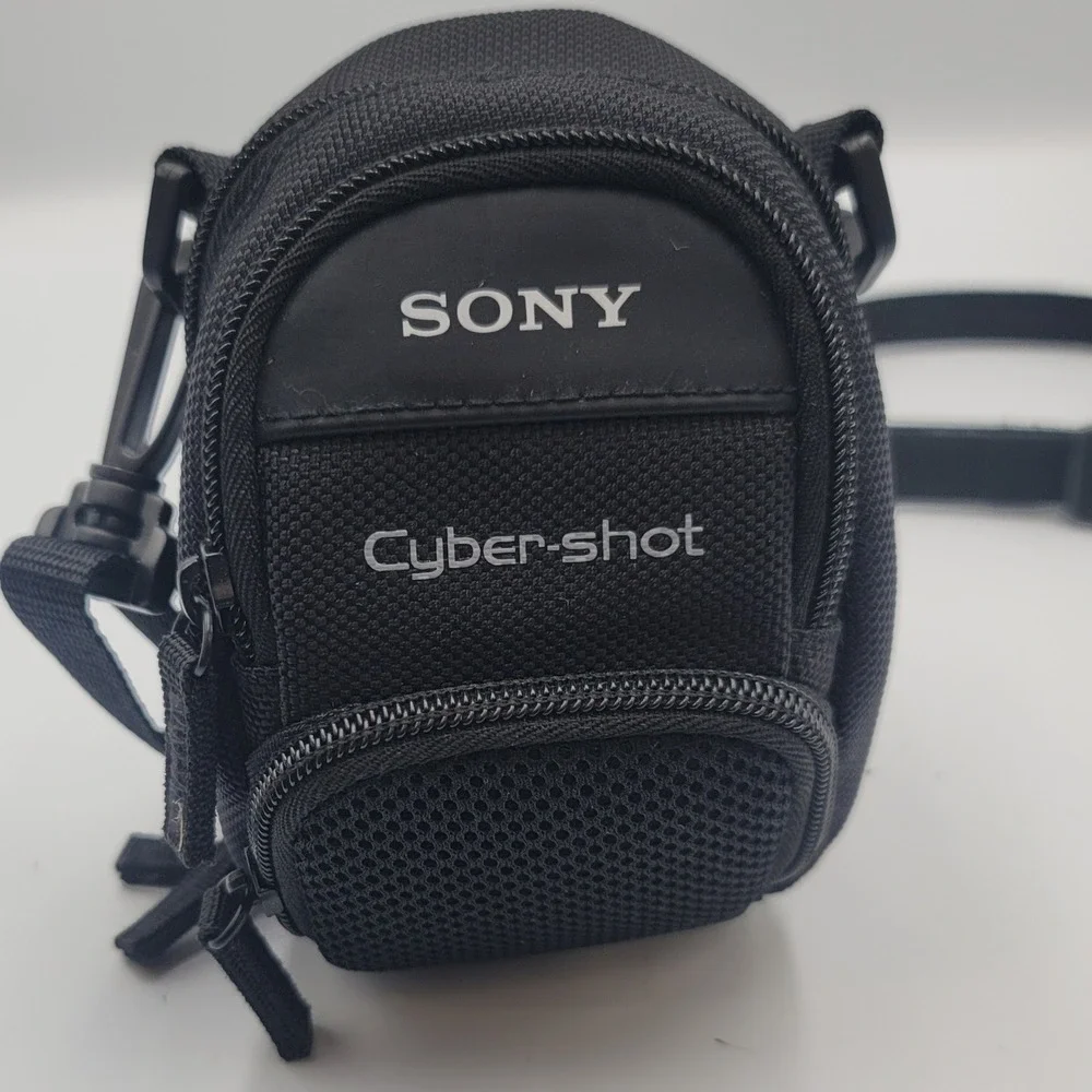 Sony Cyber-shot Camera Case Black Nylon Compact Bag with Strap and Belt Loop